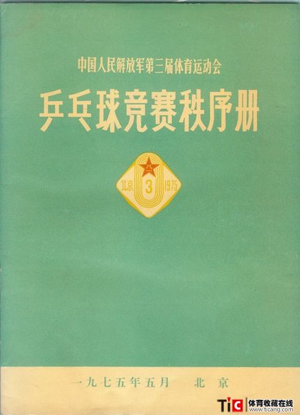 abf1975年解放军运动会乒乓球竞赛秩序册（1本）2116