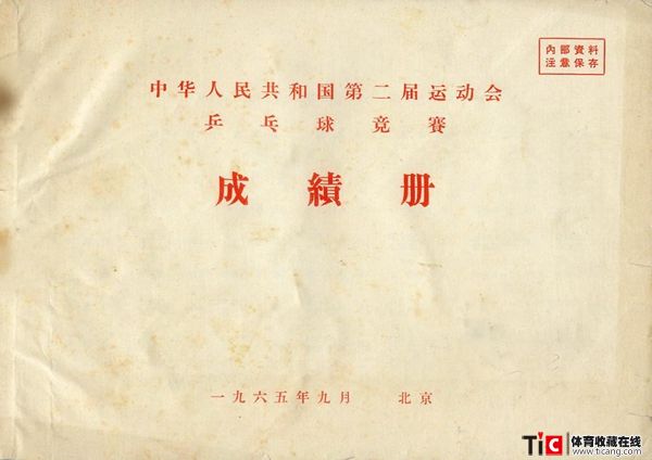 abg1965年全运会乒乓球竞赛成绩册（1本）2120