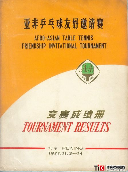 abg1971年亚非乒乓球友好邀请赛成绩册（1本）2111